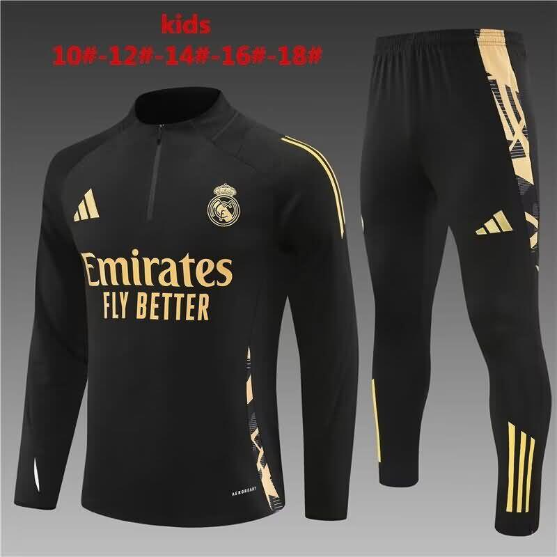 Real Madrid 23/24 Kids Black Soccer Tracksuit 03