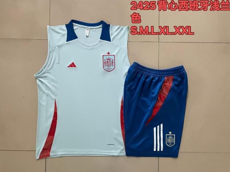 AAA(Thailand) Spain 2024 Light Blue Soccer Training Sets 02