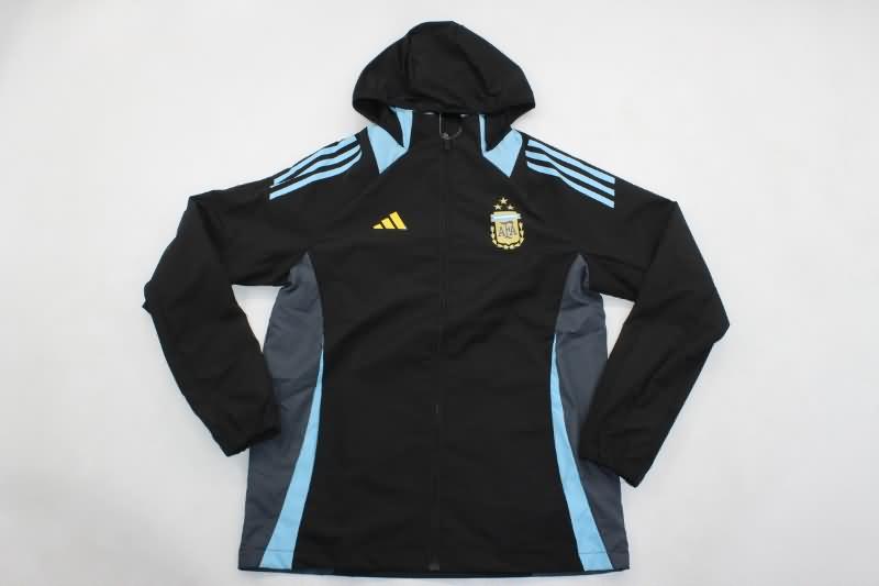 AAA(Thailand) Argentina 23/24 Black Soccer Windbreaker 03