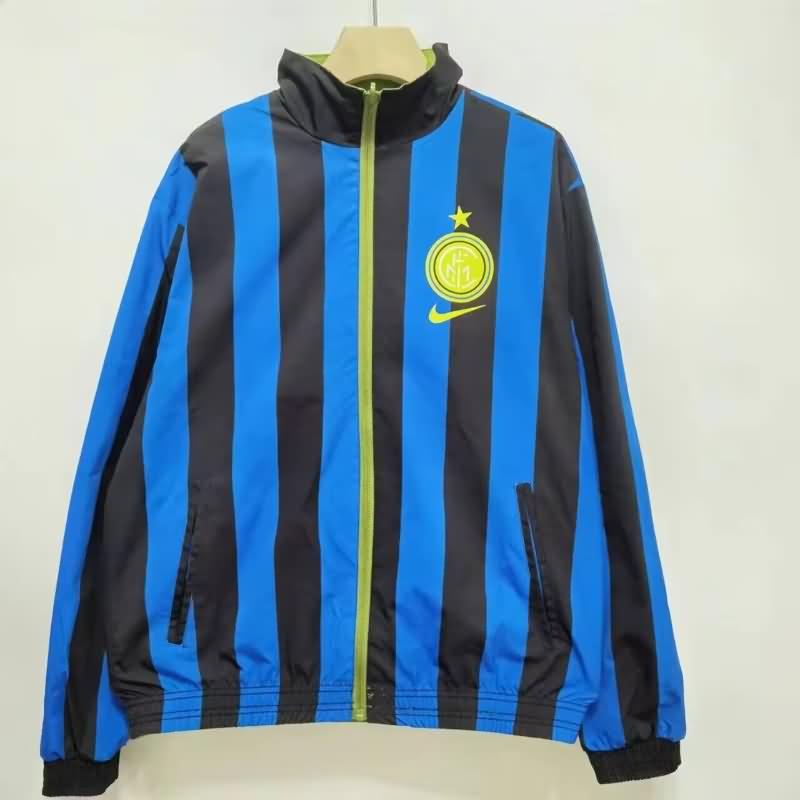 AAA(Thailand) Inter Milan 23/24 Blue Green Reversible Soccer Windbreaker