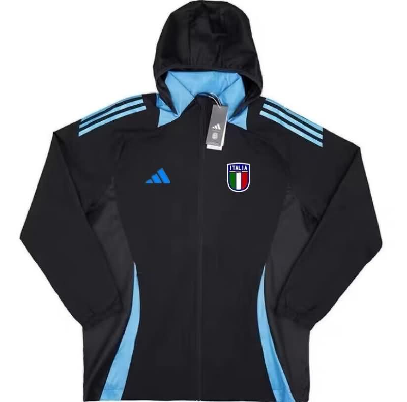 AAA(Thailand) Italy 2024 Black Soccer Windbreaker