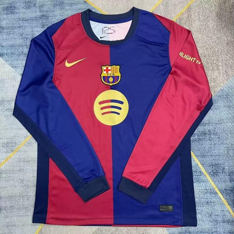 AAA(Thailand) Barcelona 24/25 Home Long Sleeve Soccer Jersey Sponsor