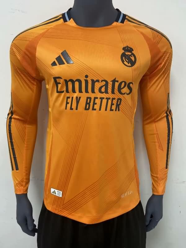 AAA(Thailand) Real Madrid 24/25 Orange Long Sleeve Soccer Jersey (Player)