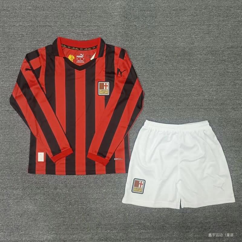 AC Milan 125th Kids Anniversary Long Sleeve Soccer Jersey And Shorts