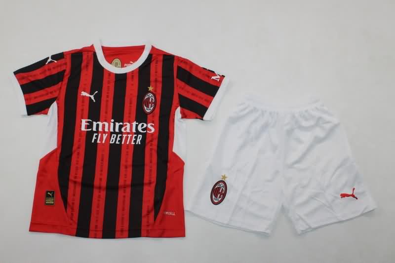 AC Milan 24/25 Kids Home Soccer Jersey And Shorts