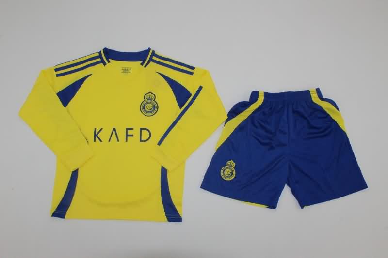 Al Nassr FC 24/25 Kids Home Long Sleeve Soccer Jersey And Shorts