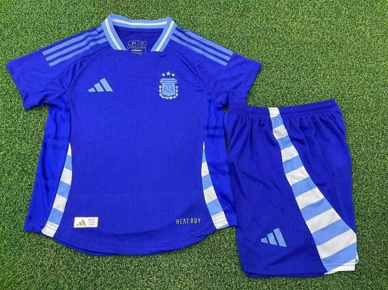 Argentina 2024 Kids Copa America Away Soccer Jersey And Shorts (Player)