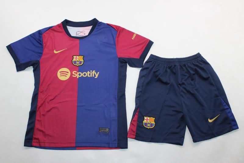 Barcelona 24/25 Kids Home Soccer Jersey And Shorts