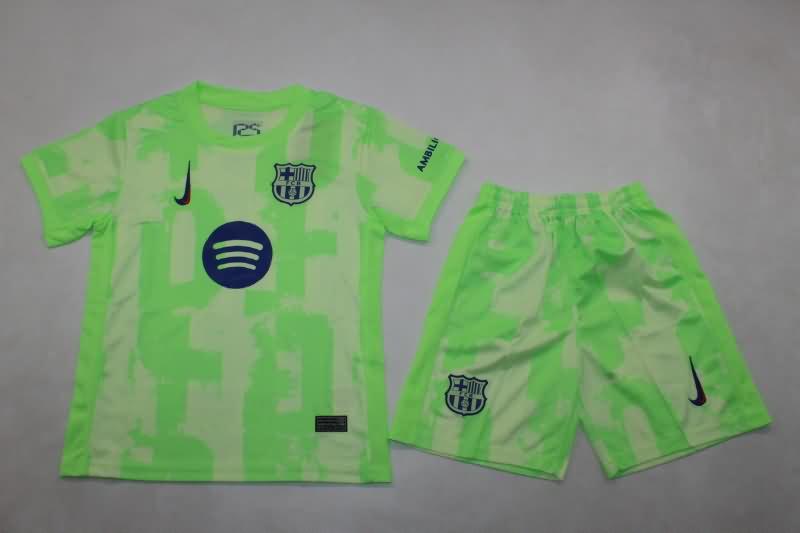 Barcelona 24/25 Kids Third Soccer Jersey And Shorts Sponsor