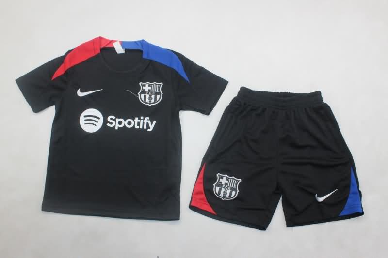 Barcelona 24/25 Kids Training Soccer Jersey And Shorts 02