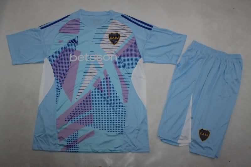 Boca Juniors 24/25 Kids Goalkeeper Light Blue Soccer Jersey And Shorts