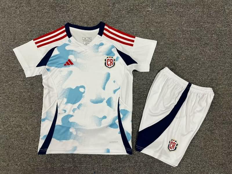 Costa Rica 2024 Kids Copa America Away Soccer Jersey And Shorts