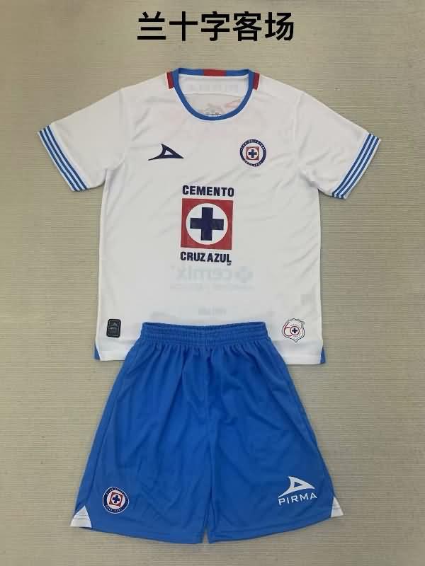 Cruz Azul 24/25 Kids Away Soccer Jersey And Shorts