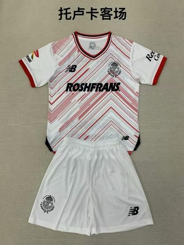 Deportivo Toluca 24/25 Kids Away Soccer Jersey And Shorts