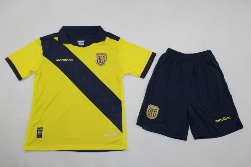Ecuador 2024 Kids Copa America Home Soccer Jersey And Shorts