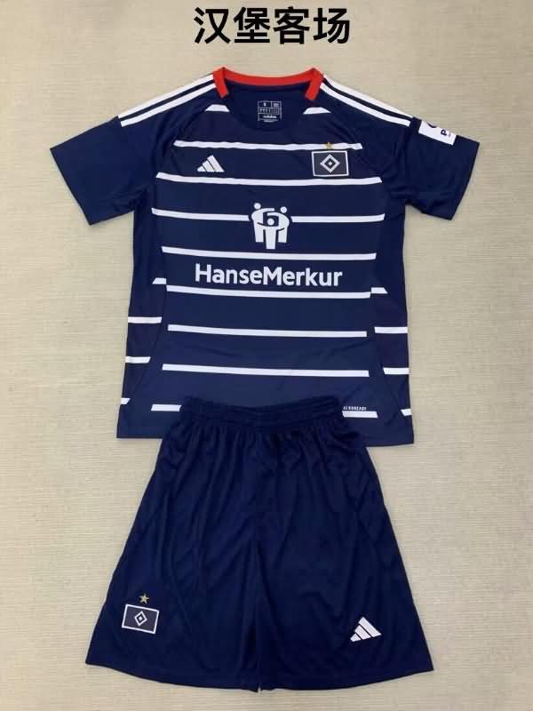 Hamburg 24/25 Kids Away Soccer Jersey And Shorts