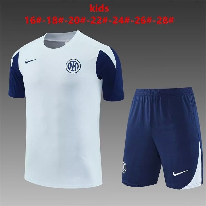 Inter Milan 24/25 Kids Training Soccer Jersey And Shorts 02