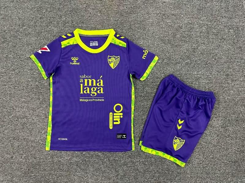 Malaga 24/25 Kids Away Soccer Jersey And Shorts