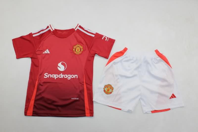 Manchester United 24/25 Kids Home Soccer Jersey And Shorts