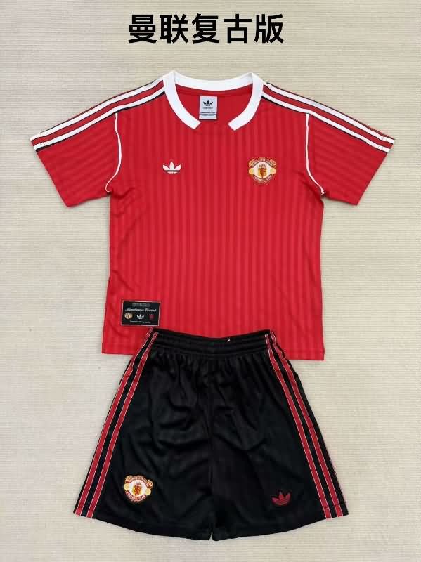 Manchester United 24/25 Kids Red Soccer Jersey And Shorts