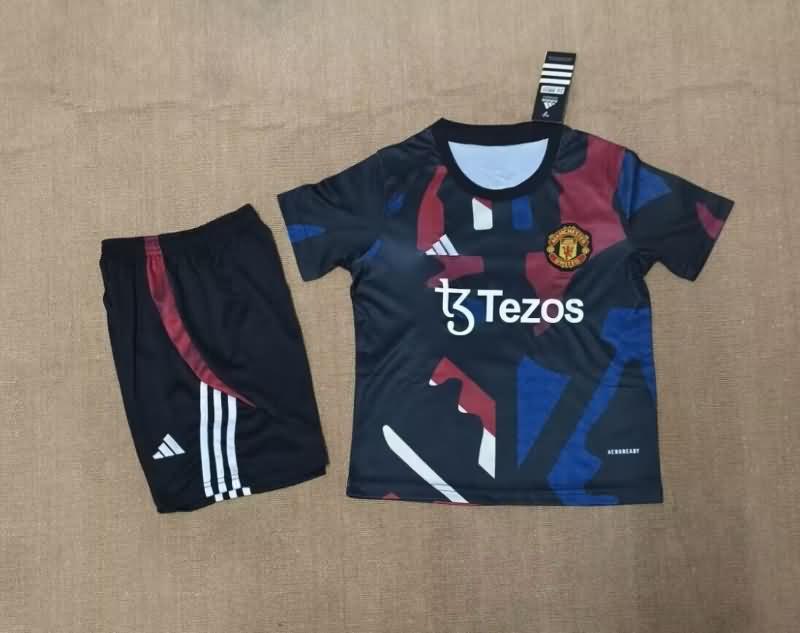 Manchester United 24/25 Kids Training Soccer Jersey And Shorts