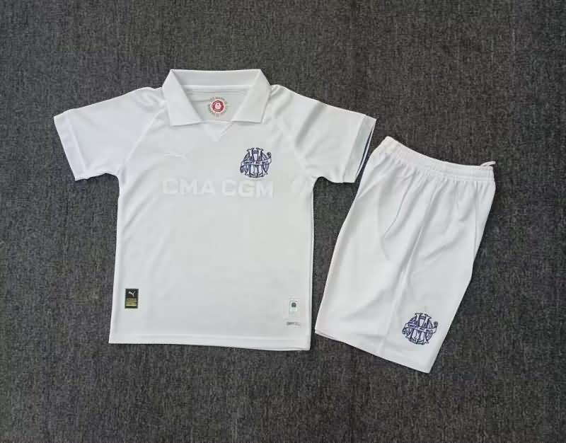 Marseilles 24/25 Kids White Soccer Jersey And Shorts