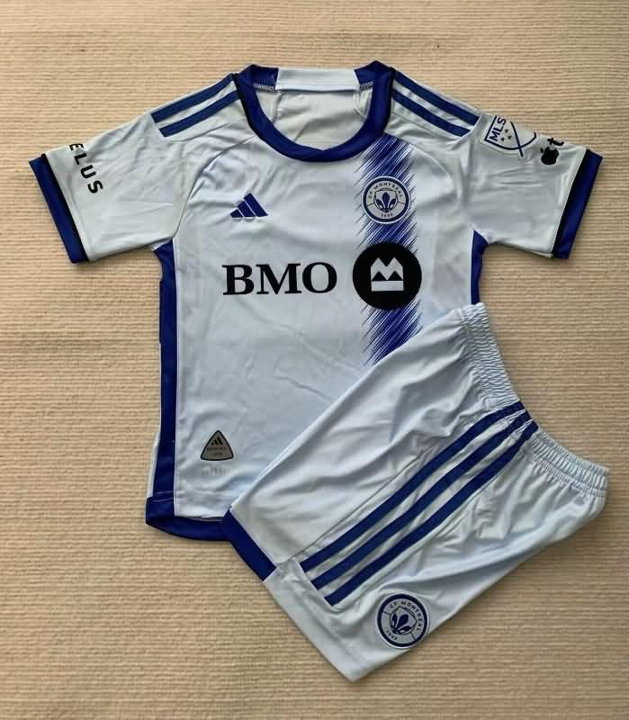 Montreal 2024 Kids Away Soccer Jersey And Shorts
