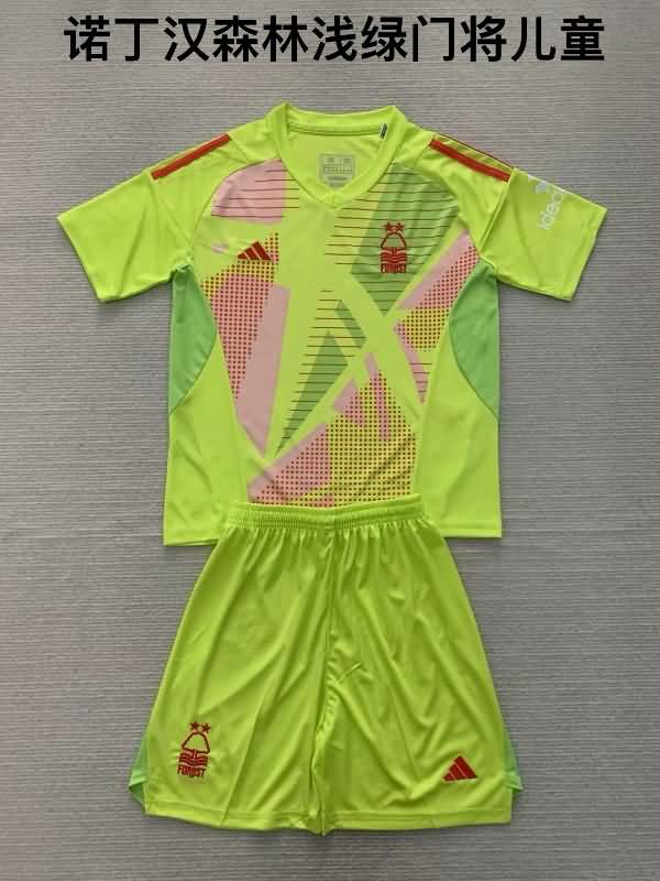 Nottingham Forest 24/25 Kids Goalkeeper Green Soccer Jersey And Shorts