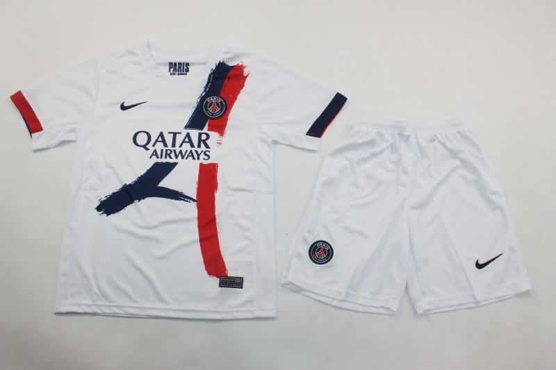 Paris St Germain 24/25 Kids Away Soccer Jersey And Shorts Leaked