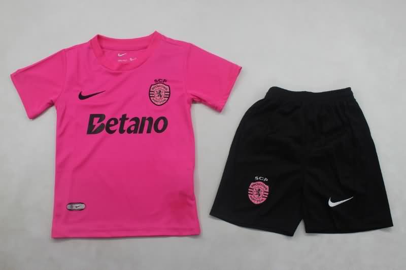 Sporting Lisbon 24/25 Kids Pink Soccer Jersey And Shorts