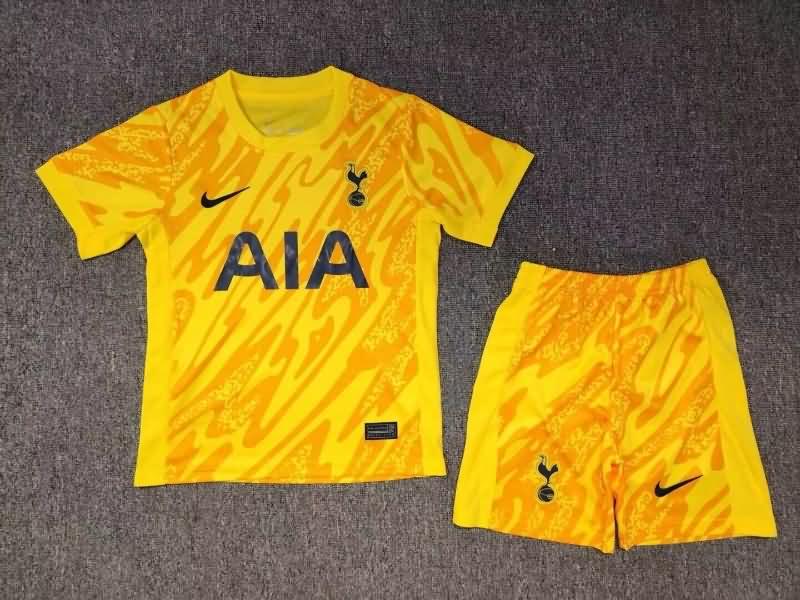 Tottenham Hotspur 24/25 Kids Goalkeeper Yellow Soccer Jersey And Shorts