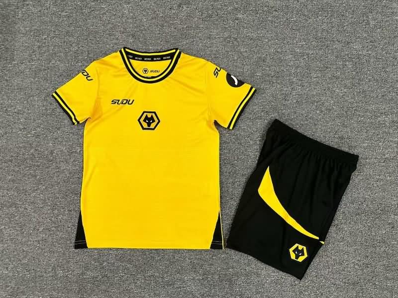 Wolves 24/25 Kids Home Soccer Jersey And Shorts