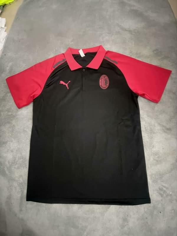 AAA(Thailand) AC Milan 24/25 Black Polo Soccer T-Shirt