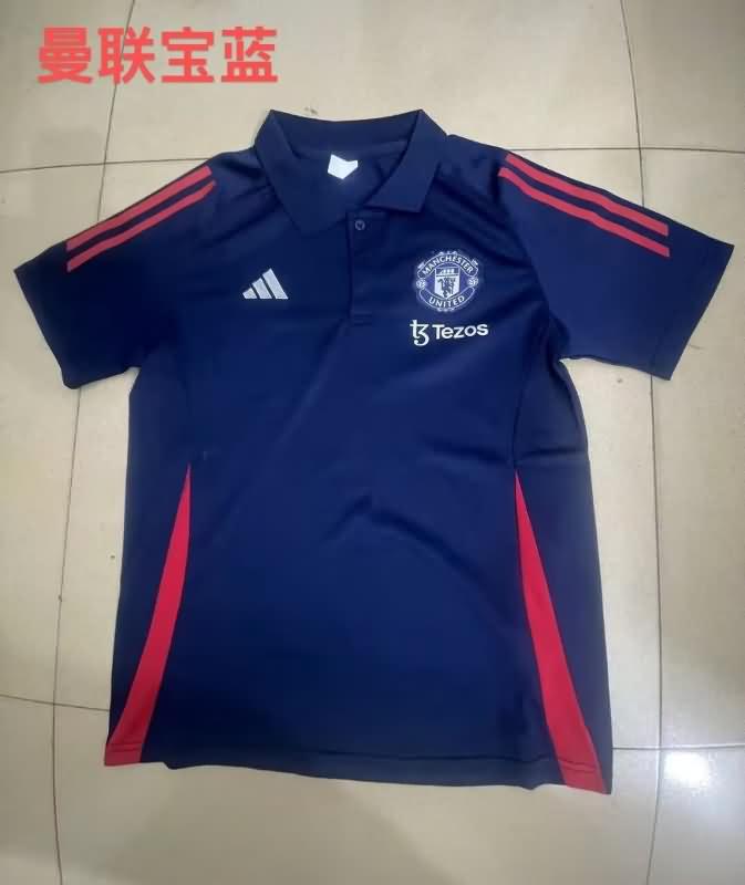 AAA(Thailand) Manchester United 24/25 Dark Blue Polo Soccer T-Shirt