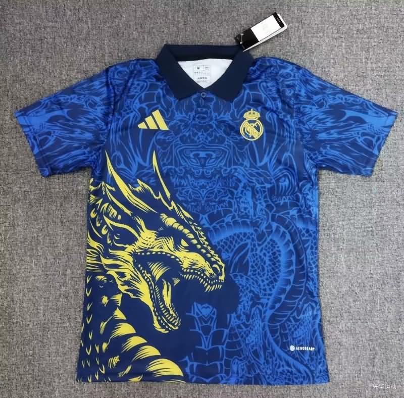 AAA(Thailand) Real Madrid 24/25 Blue Polo Soccer T-Shirt