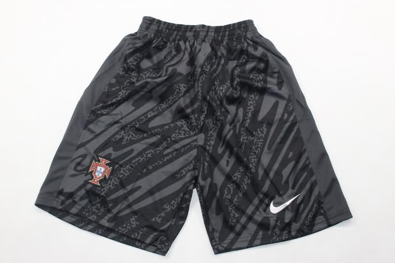 AAA(Thailand) Portugal 2024 Goalkeeper Black Soccer Shorts