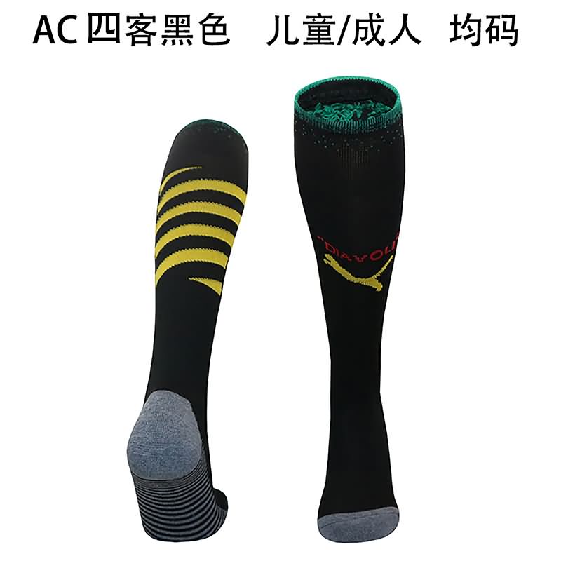 AAA(Thailand) AC Milan 24/25 Black Soccer Socks