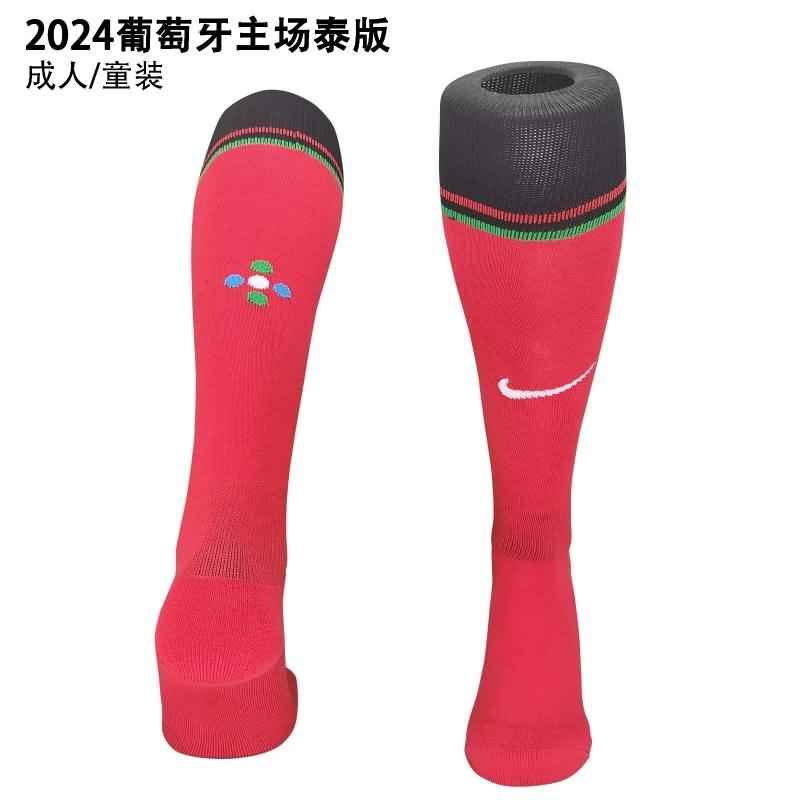 AAA(Thailand) Portugal 2024 Home Soccer Socks