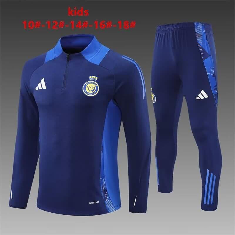 Al Nassr FC 24/25 Kids Dark Blue Soccer Tracksuit