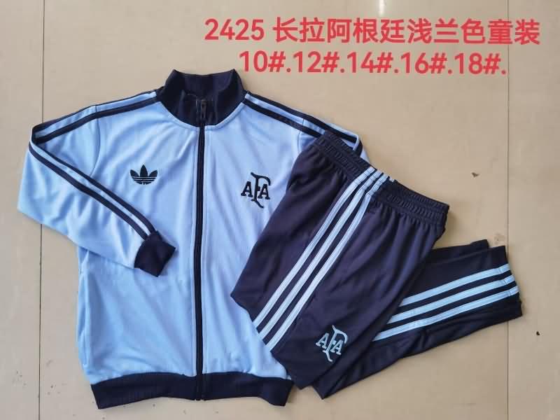 Argentina 2024 Kids Blue Soccer Tracksuit 02