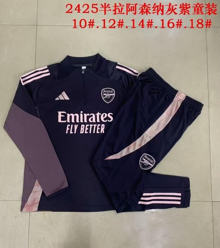 Arsenal 24/25 Kids Grey Soccer Tracksuit