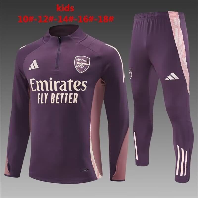 Arsenal 24/25 Kids Purples Soccer Tracksuit