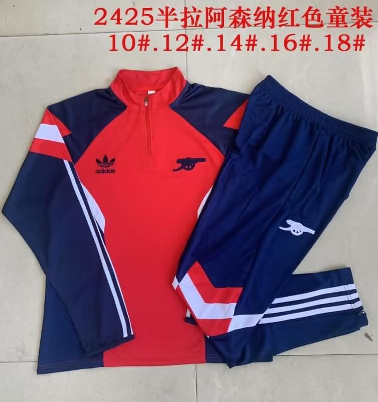 Arsenal 24/25 Kids Red Soccer Tracksuit 03