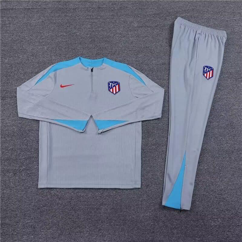 AAA(Thailand) Atletico Madrid 24/25 Grey Soccer Tracksuit