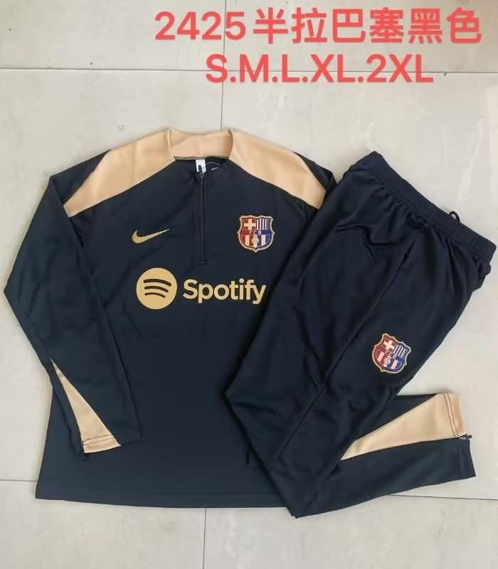 AAA(Thailand) Barcelona 24/25 Black Soccer Tracksuit 04