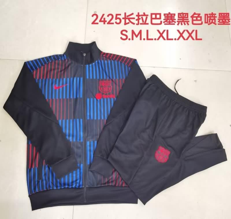 AAA(Thailand) Barcelona 24/25 Black Soccer Tracksuit 06