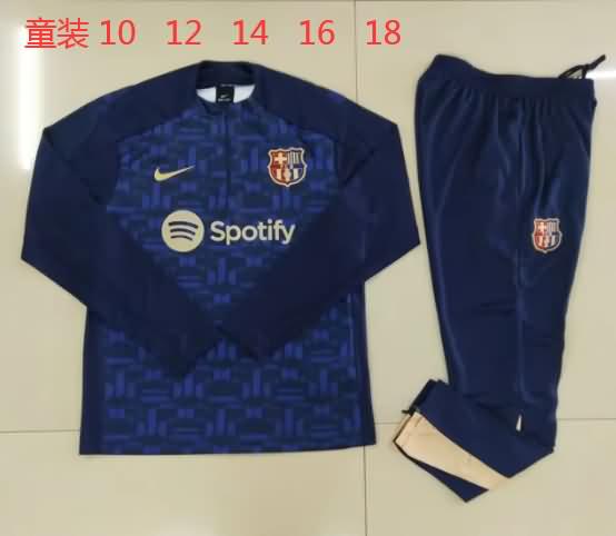 Barcelona 24/25 Kids Dark Blue Soccer Tracksuit 04