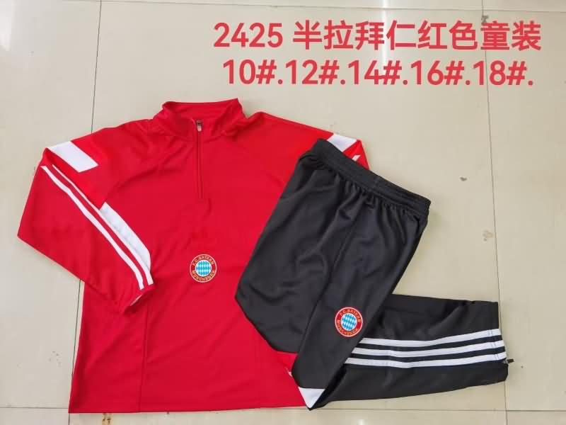 Bayern Munich 24/25 Kids Red Soccer Tracksuit 03