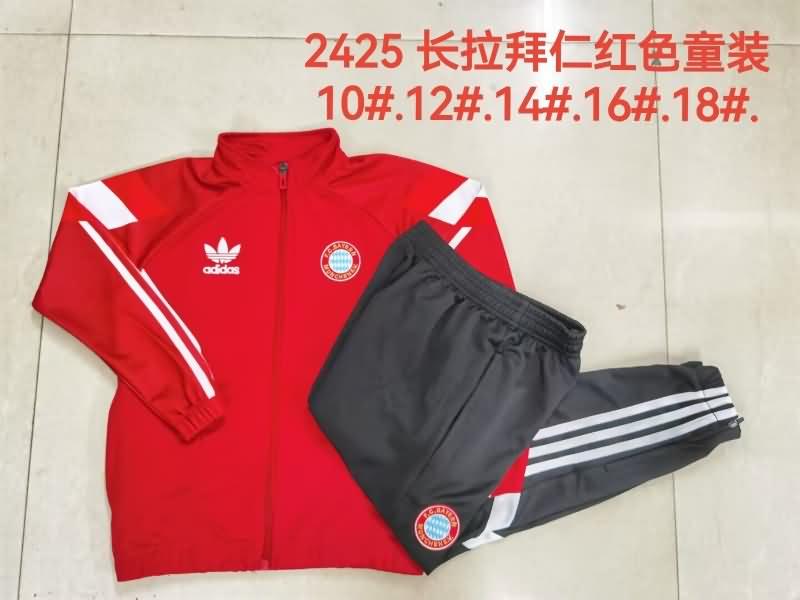 Bayern Munich 24/25 Kids Red Soccer Tracksuit 04