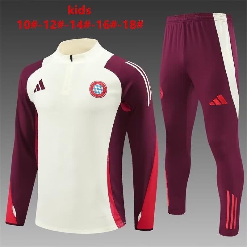 Bayern Munich 24/25 Kids White Soccer Tracksuit